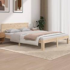 vidaXL brown, 140 Solid Wood Pine Bed Frame