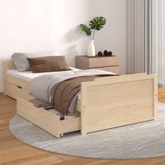 vidaXL brown Solid Wood Pine Bed Frame