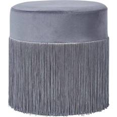 Homescapes Grey Buckingham Velvet Pouffe