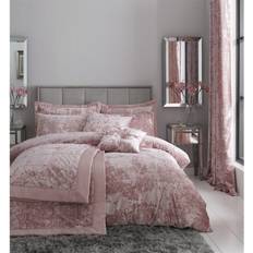 Catherine Lansfield Blush Crushed Duvet Cover Pink