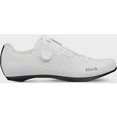 White Cycling Shoes Fizik Tempo Decos Carbon Wide Fit Road Shoes White/Black