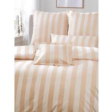 Beige Bed Set Curt Bauer Mako-Brokat-Damast Bettwäsche 'Como' Beige