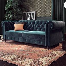 2 Seater - Green Furniture Very Felix Chesterfield Sofa 227.3cm