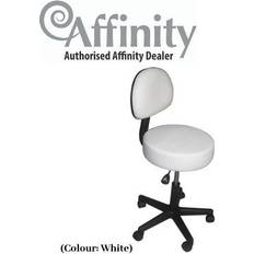 Affinity White Backrest Bar Stool