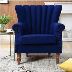 LivingAndHome Casual Fabric Linen Kitchen Chair