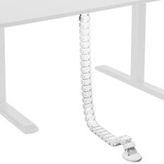 Vivo White Vertebrae Cable Management Kit Desk Quad Entry Wire Organizer