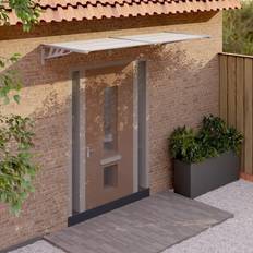 vidaXL Transparent, Grey Door Canopy 239x90 Polycarbonate