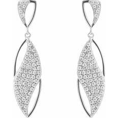 Fiorelli Navette Pave Zirconia Wave Drop Earrings E6217C