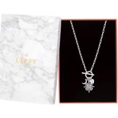 Lipsy Silver Pastel Celestial T Bar Charm Necklace Gift Boxed