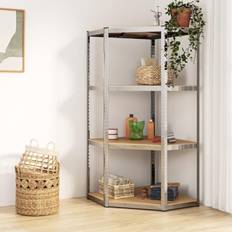 vidaXL Silver, 75 4-Layer Shelving System