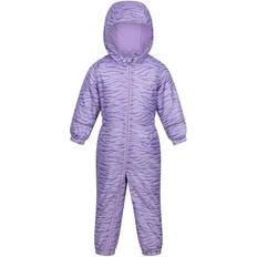 Rain Overalls Regatta Childrens/kids Splat Ii Zebra Print Waterproof Puddle Suit (pansy)