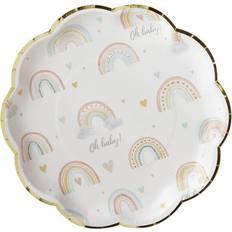 Kate Aspen Boho Rainbow Baby Shower Decorations, One Size, 9in Paper Plates