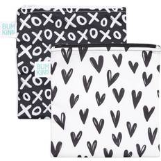 Bumkins Snack Containers Hearts Black & White Heart Large Snack Bag Set of Two