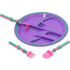 Constructive Eating Garden Fairy Combo with Set of 3 Utensils and Plate for Toddlers, Infants, Babies and Kids Flatware is Made in The USA Using