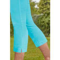 Turquoise - Women Trousers Roman Cropped Stretch Trouser - Turquoise