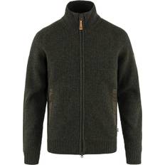 Fjällräven Övik Zip Cardigan Knit Jumper Men's Dark Olive