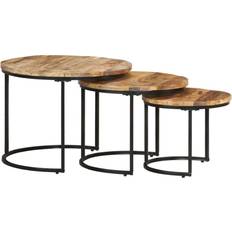 vidaXL 3 Rough Nesting Table