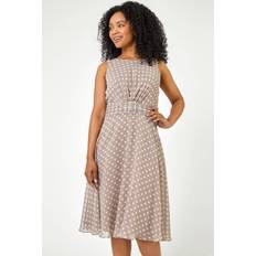 Best Dresses Roman Petite Polka Dot Buckle Dress