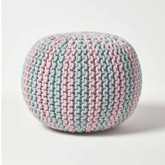 Homescapes Pastel Blue & Pouffe