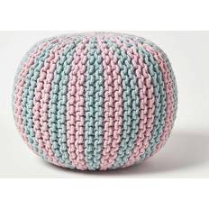 Homescapes Pastel Blue & Pouffe