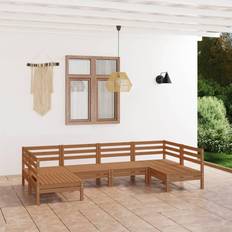 Garden & Outdoor Furniture vidaXL 6-tlg. Honigbraun Massivholz Lounge-Set