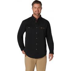 Wrangler Riggs Workwear Men's Logger Twill Long Sleeve Workshirt, Black