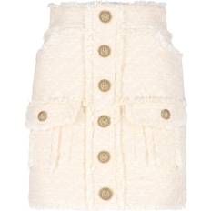 Balmain Off-White Pencil Miniskirt 0Aq Blanc Cassé FR