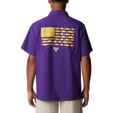 Columbia Men's PFG Purple LSU Tigers Slack Tide Camp Button-Up Shirt