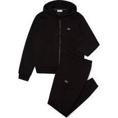 Lacoste Polyester Clothing Lacoste Men's Hooded Tracksuit - Black