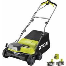 Ryobi Battery Lawn Scarifiers Ryobi RY18SFX35A-240 18V Akku-Vertikutierer mit 2 Akkus & Ladegerät Rasenlüfter Moosentferner