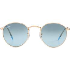 Ray-Ban Unisex Round Metal Gradient Gold Frame Blue