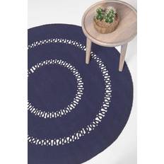 Homescapes Crochet Braided Rug 150cm Round Blue