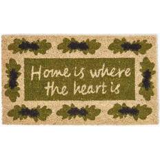 Green Entrance Mats Homescapes Is Where The Heart Is Coir Doormat Green