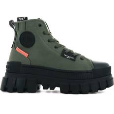 White - Women Hiking Shoes Palladium Revolt Hi TX - Olive Night