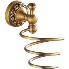 Pepte Antique Brass Bathroom Hairdryer Holder