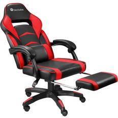 tectake Gaming chair Comodo With footrest black/red