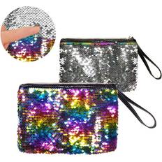 Boland 36008 Handtasche Pailletten, Größe 14 x 20 cm, Tasche mit Wendepailletten, Clutch, Accessoire, Kostüm, Karneval, Mottoparty, Disco