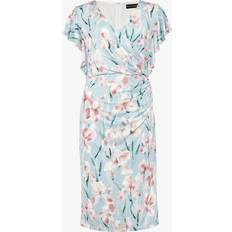 Phase Eight Jessie Watercolour Floral Jersey Dress - Sky/Multi
