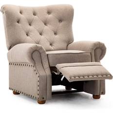 Beige Armchairs Barnsley fabric rise recliner dark beige