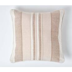 Homescapes Cotton Striped Cushion Cover Beige, Natural (60x60cm)