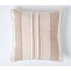 Homescapes Cotton Striped Cushion Cover Natural, Beige (60x60cm)