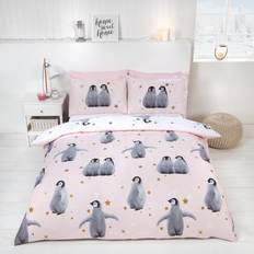 Rapport Starry Penguins Pink Duvet Set King