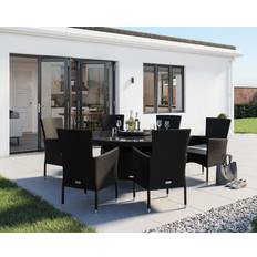 White Patio Dining Sets 6 Rattan Garden Patio Dining Set