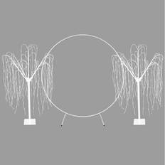 MonsterShop Wedding Moongate White Arch Circle & 2 Willow Up Tree