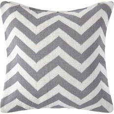 Homescapes Geometric Cotton Knitted Cushion Cover White, Grey (45x45cm)