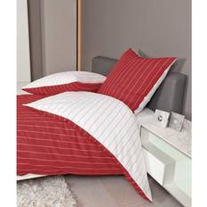 Janine Tango Cotton 100 Duvet Cover Red, White