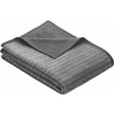 Ibena Jacquard Decke Fano Filz Schwarz, Grau