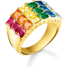 Thomas Sabo Ring colourful stones pavé gold multicoloured TR2359-996-7-60