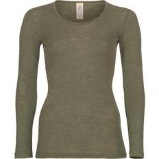 Silk Base Layer Tops Engel Women's Unterhemd L/S Merino base layer 42/44, olive