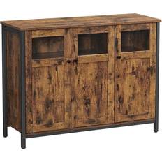 Shelves Sideboards Vasagle LSC099B01 Vintage Brown/Black Sideboard 100x75cm